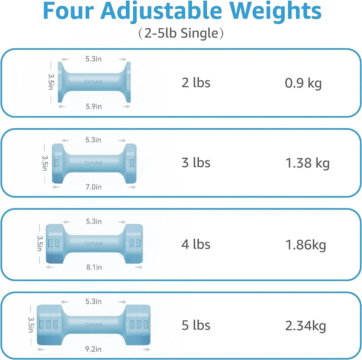 Training Weight 10lb Dumbbells Each) Strength Set- (2-5lb Home 3 Equipment Weights Women, Pair 8lb Colors for Gym A for Set 4lb Adjustable Free Workouts 6lb Men,Teens