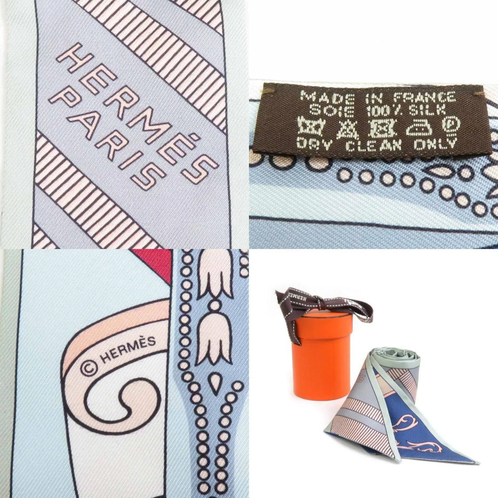 Women's (Good) Pre-Owned e58492f Muffler Twilly Silk Hermes Multicolor HERMES Scarf