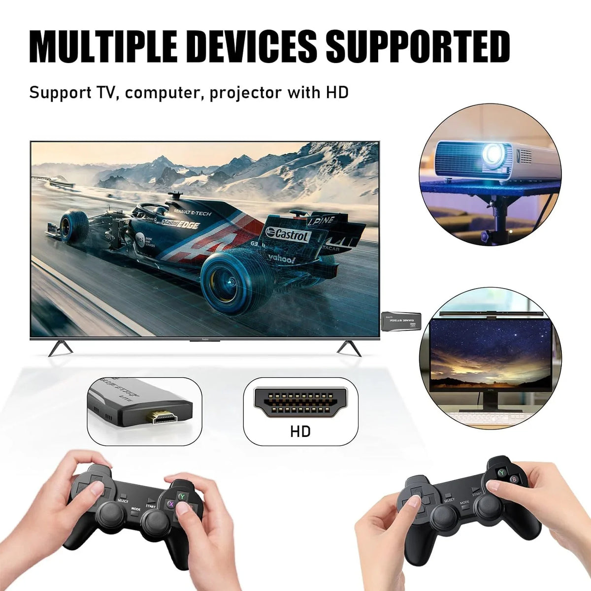 Retro Play Games Games,9 Video & 4K S2 HD Gamepads(64G) Classic TV,Nostalgia Console Video Wireless for Console Stick Emulator Support Emulators,Plug Game Port,2 12000+ -