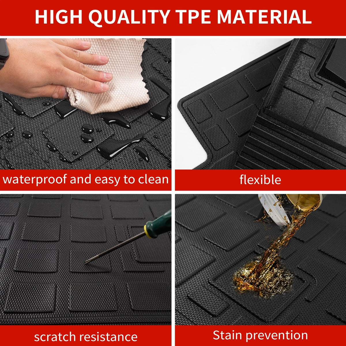 Compatible Accessories (Trunk Trunk Liner 2019-2023 Cover with Floor Weather Mat+Backrest TPE Mats+Floor Seat Cherokee All Mat Mats) Back Protector Cargo Cherokee Jeep Mats 2022