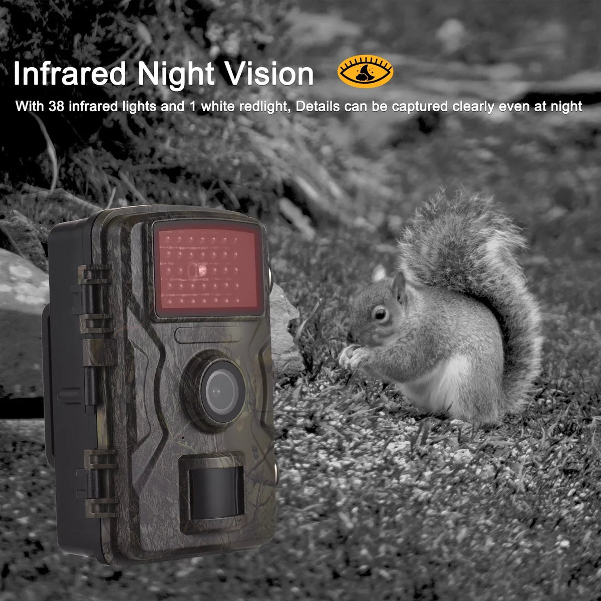 1080P Motion IP66 Night 2.0 0.8s Camera Waterproof Trail Camera Wildlife Vision with Inch Eccomum Supports TFT Tracking Infrared Trigger Color 16MP Activated Time Camera Screen