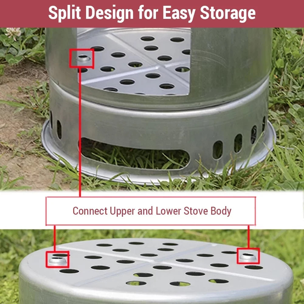4 Backpacking Wood for Versatile Activities Camping Stove In and Picnic Cooking Stove Camping Portable Reliable 1 Equipment for Multi-functional - Nebublu