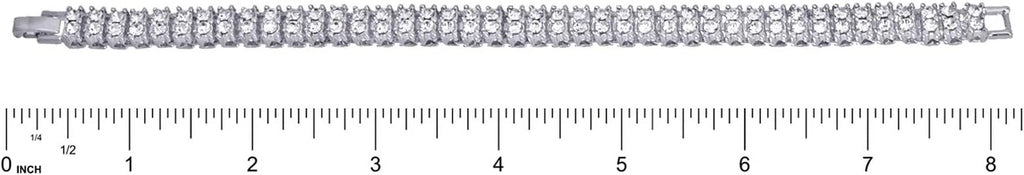 pc Tennis Silver 16" Hip Plated Set Chain Double Row Luxury 18" + 2 Hop 3 Bracelet 8" and