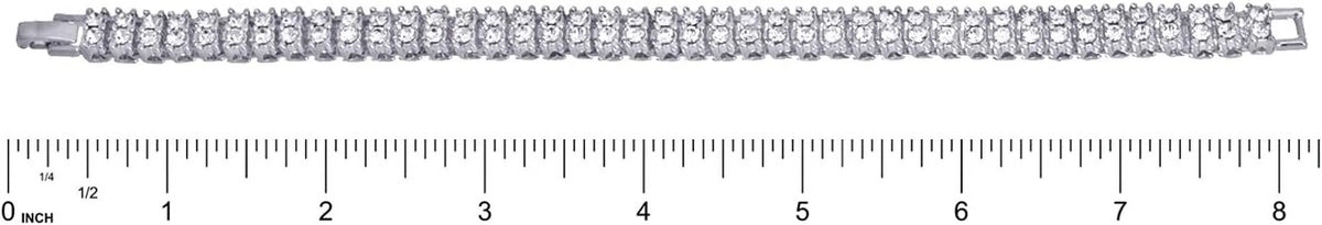 pc Tennis Silver 16" Hip Plated Set Chain Double Row Luxury 18" + 2 Hop 3 Bracelet 8" and