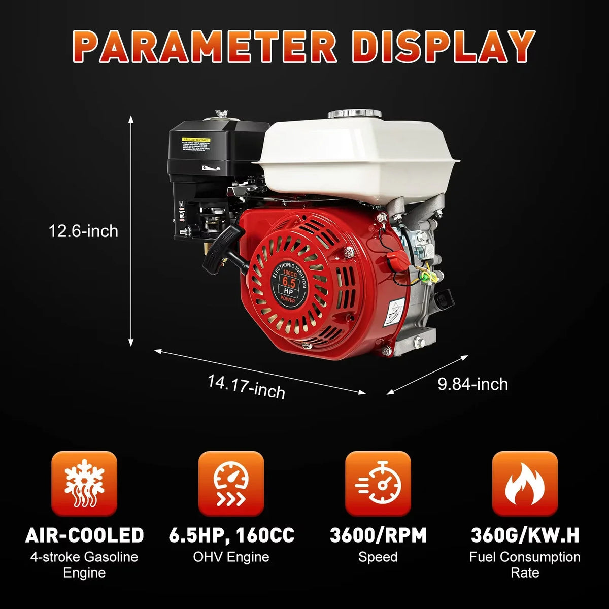 Cylinder Air For Honda 4 Gas Cooled 160cc Stroke TFCFL 6.5HP OHV GX160 Single Engine