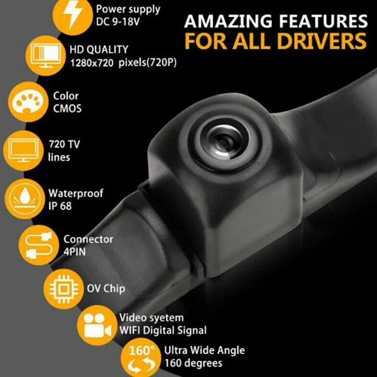 Backup View 170 For iPhone Camera Wireless Car WiFi Fit Android Rear Cam