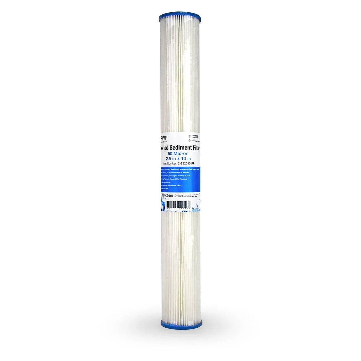 Poly Cartridge 50 2.5x20" Water Pleated micron Pack Filter Sediment 25