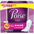 Long, Poise Maximum 42 Ct Absorbency, Women, Pads Incontinence for