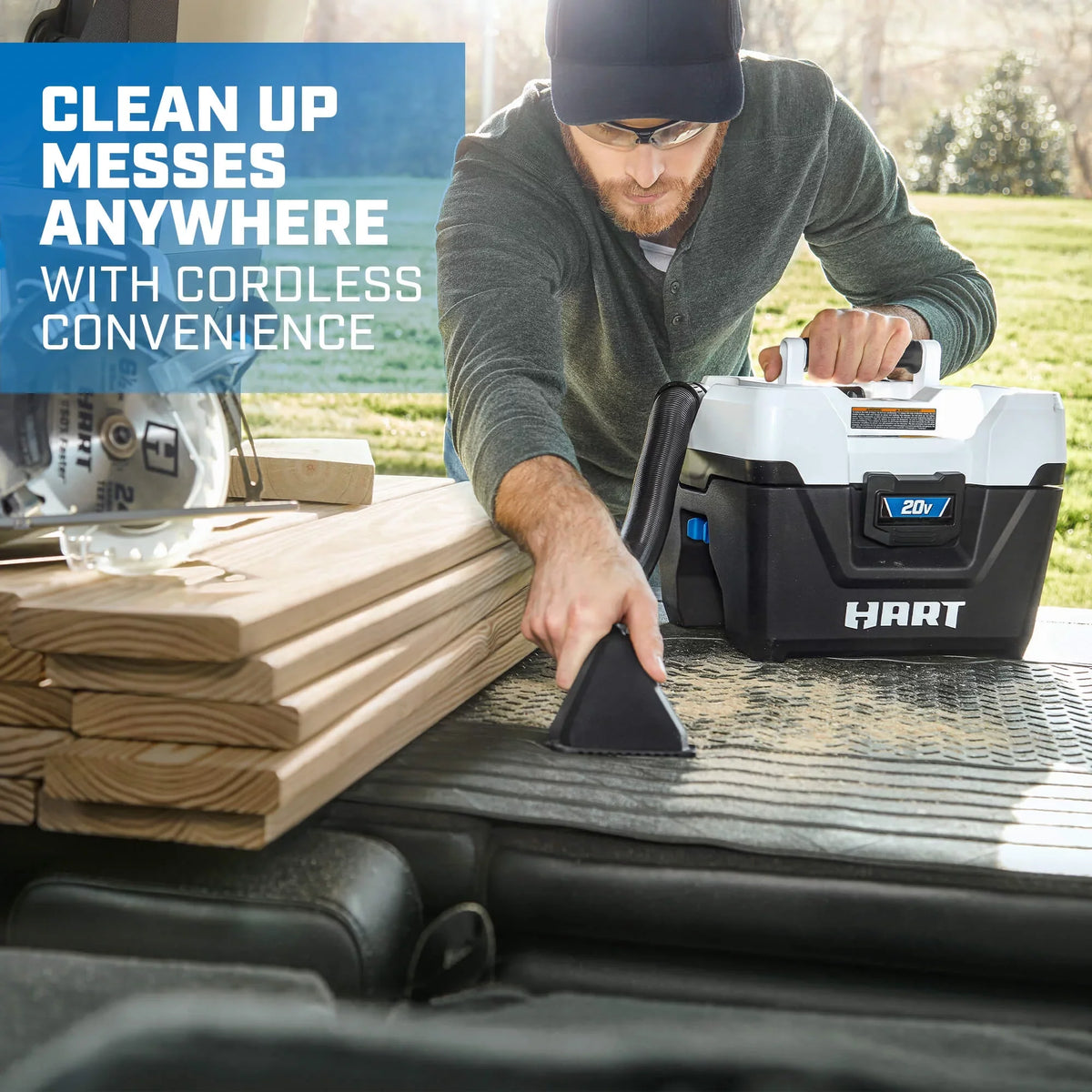 (1) 4.0Ah HART Kit 2-Gallon 20-Volt Wet/Dry Battery 20-Volt Ion Lithium- Cordless Vacuum