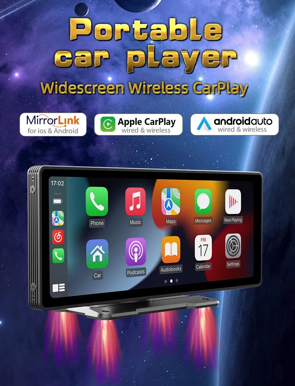 Control,AUX Link, Portable & Radio Android Cable Vehicles Car 10.26" Stereo Car Wireless Bluetooth5.0, Voice Navigation, Apple Touchscreen, CarPlay Maps Mirror Auto,