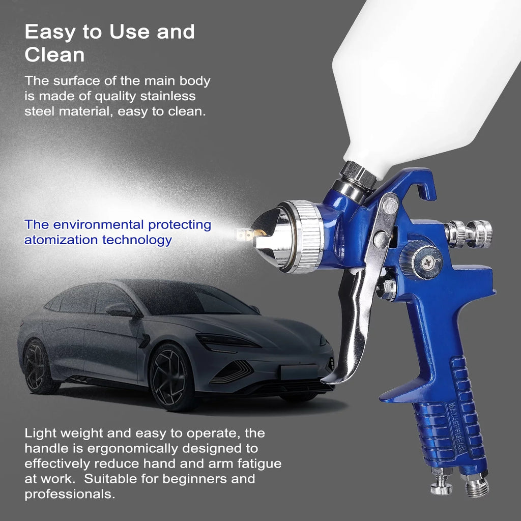 Stainless Kit, Airbrush Steel Sprayer, Device Auto HVLP Air Car Spraying Capacity Repairing Set, Large Tool Paint Pinnaco Paint