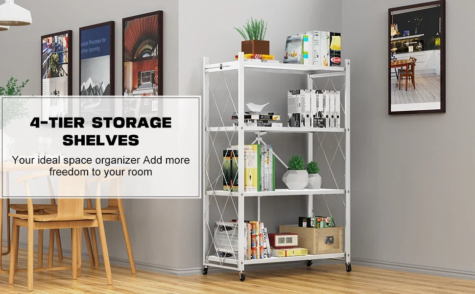Shelving Heavy Modern Tier Style 3/4 QRInnovations Rack Storage Duty Metal White
