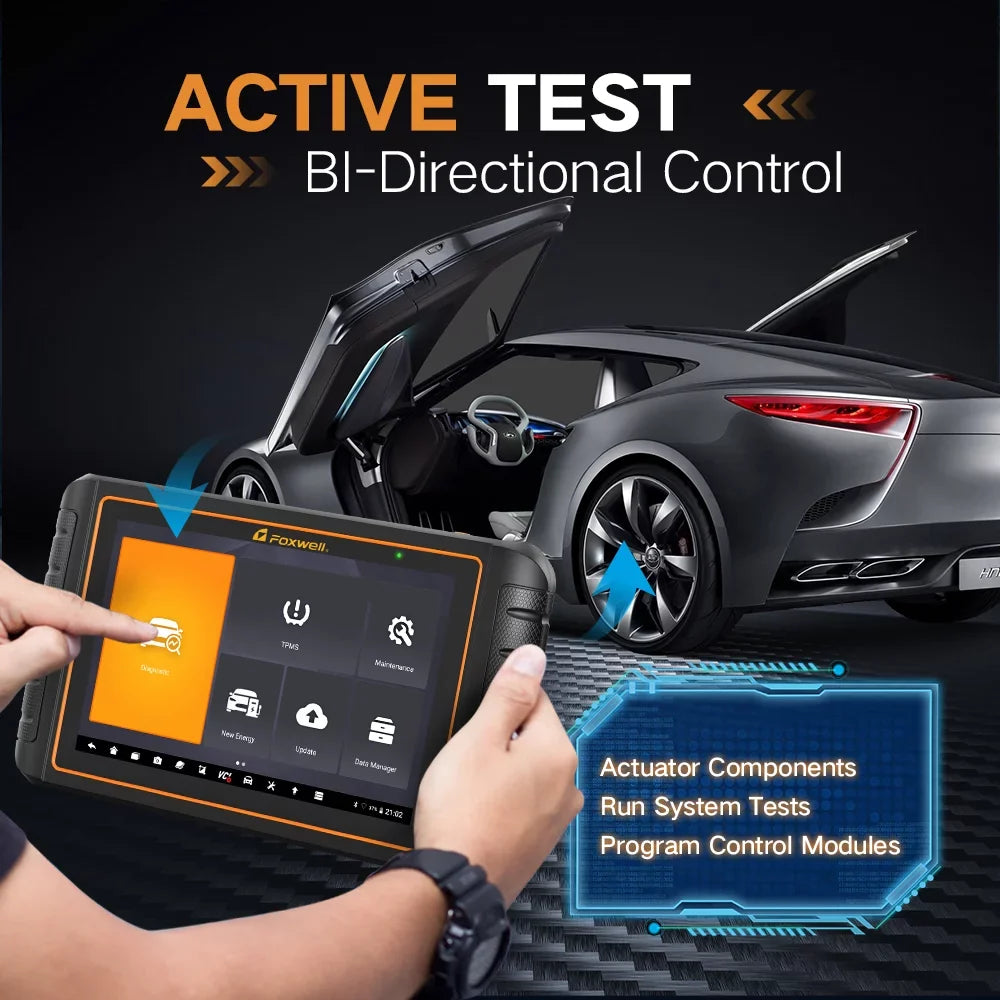 ECU Foxwell Test Professional Coding All Automotive OBD with TPMS Reader Tool OBD2 Services Code Tool Scanner System Tool Car EOBD 36 Reset Diagnostic Programming GT75TS Active Bidirectional Scanner