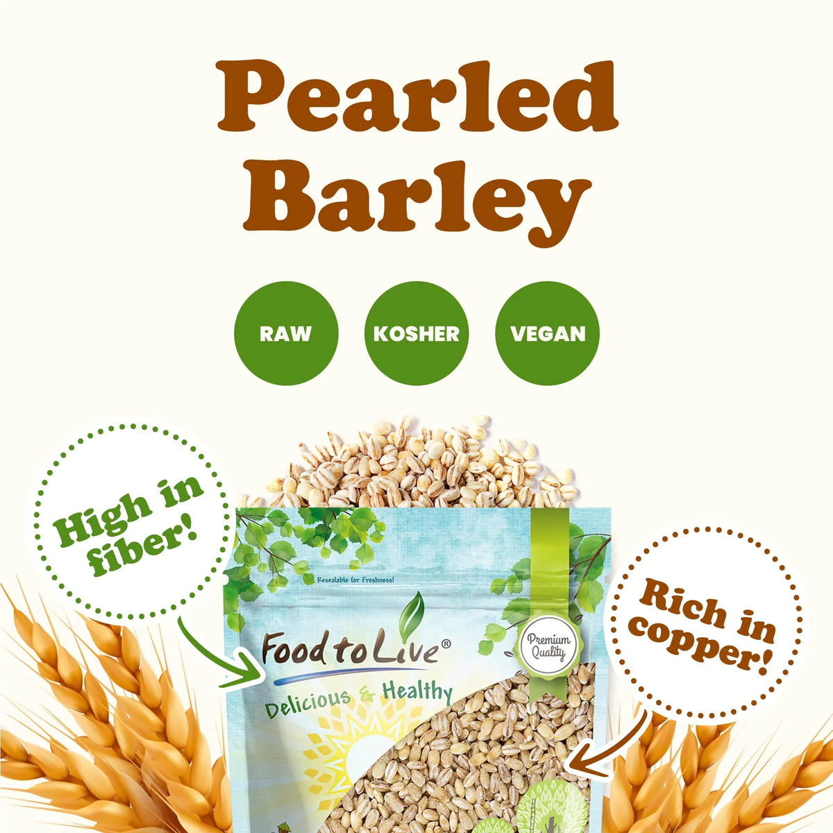 by Live Pearled to Kosher, Food Vegan, — 25 Pounds Barley, Raw —