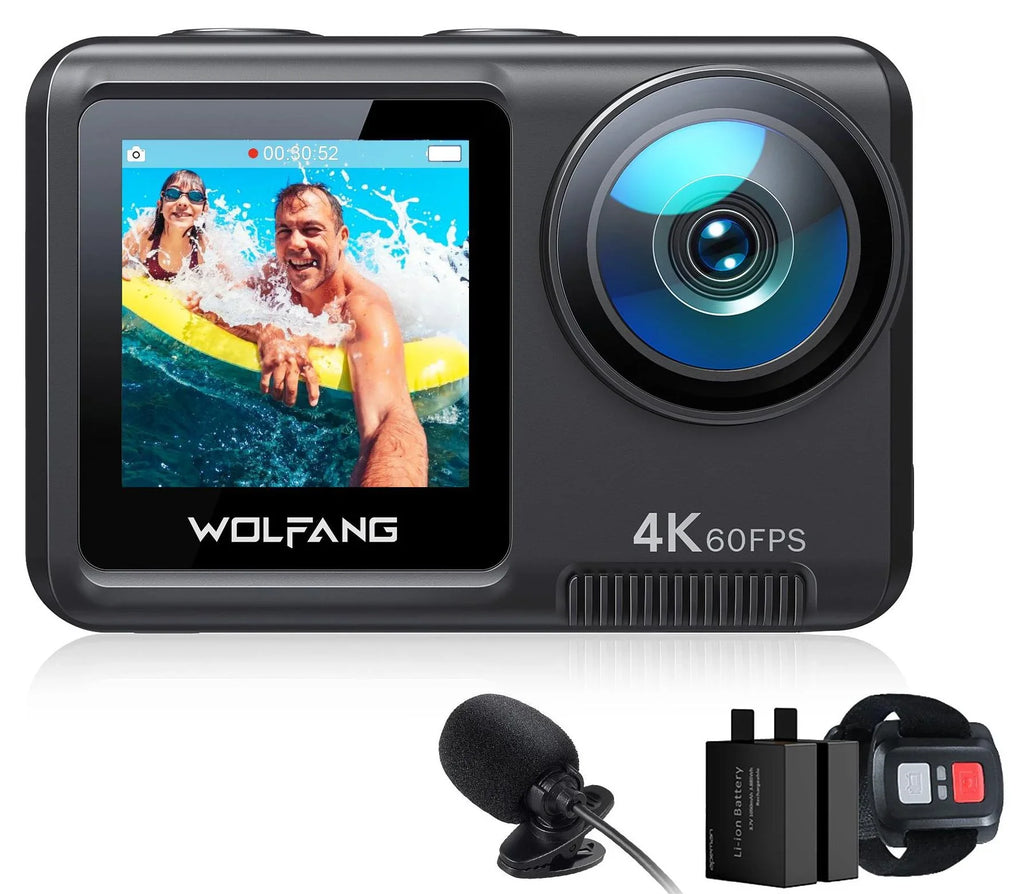 Angle Upgraded Camera, Action 4K/60FPS/24MP Waterproof 170° Anti-shake 40M Multiple Stabilization 3.0 Camera, Wide EIS Adjustable Functions