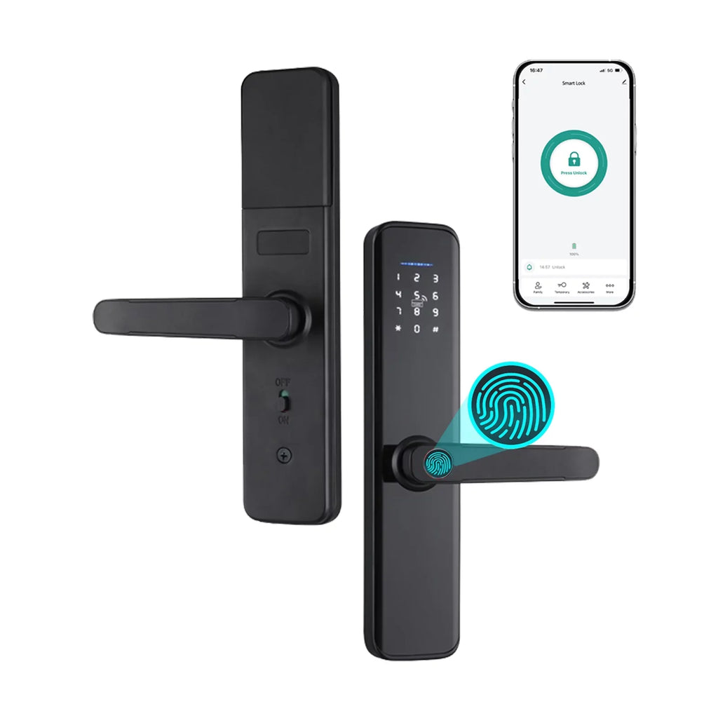 Lock Smart Lock Deadbolt Door Htovila Door Compatible Door Keypad APP Smart Lock Lock Lock Handle Fingerprint Door Fingerprint with Electronic with Lock