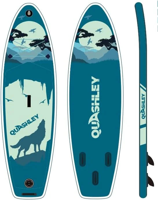 Accessories, Fishing Surfing, with for Stand for Wide Board Deck, Adults, Premium & Non-Slip Max 11'x33 Youth SUP x6 Stance, 330lbs Inflatable Up & Paddle