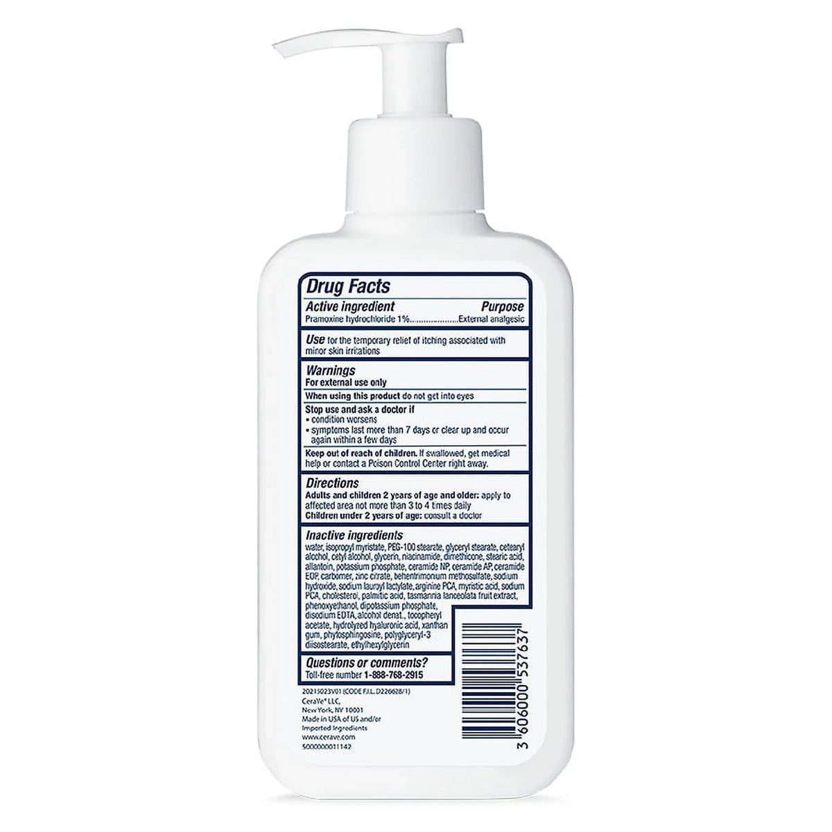 CeraVe 8 with Relief Moisturizing Lotion Ounce Pramoxine Itch Hydrochloride |