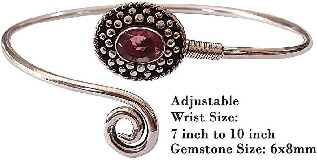 Silver Fashion Boho Tourmaline Jewelry Designer Modern Party Natural Design Bohemian Bracelet, Cuff Bracelet Plated Women, Gemstone Tribal Pink for Handmade