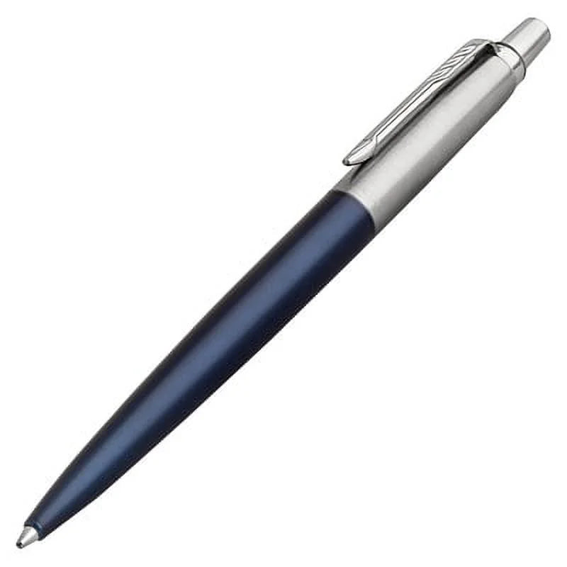 Pen, Royal Parker-1PK Mm, 1 Barrel Jotter Blue/Chrome Blue Medium Ink, Ballpoint Retractable,