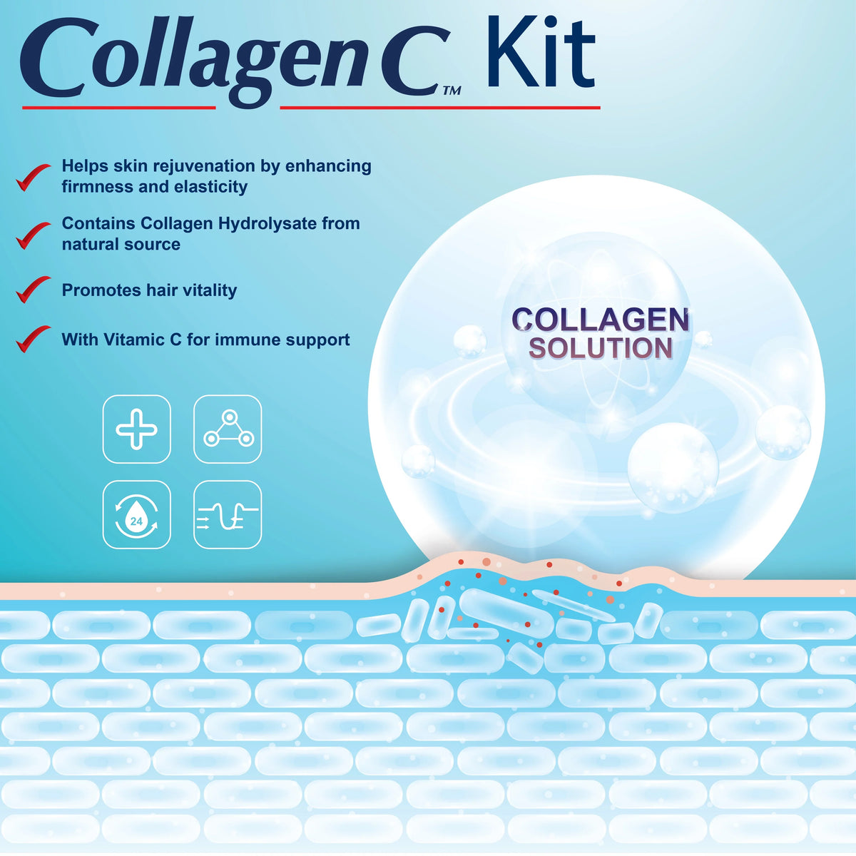 Kit Hair-skin-nails-joints C® 2 - Piece Collagen Collagen for