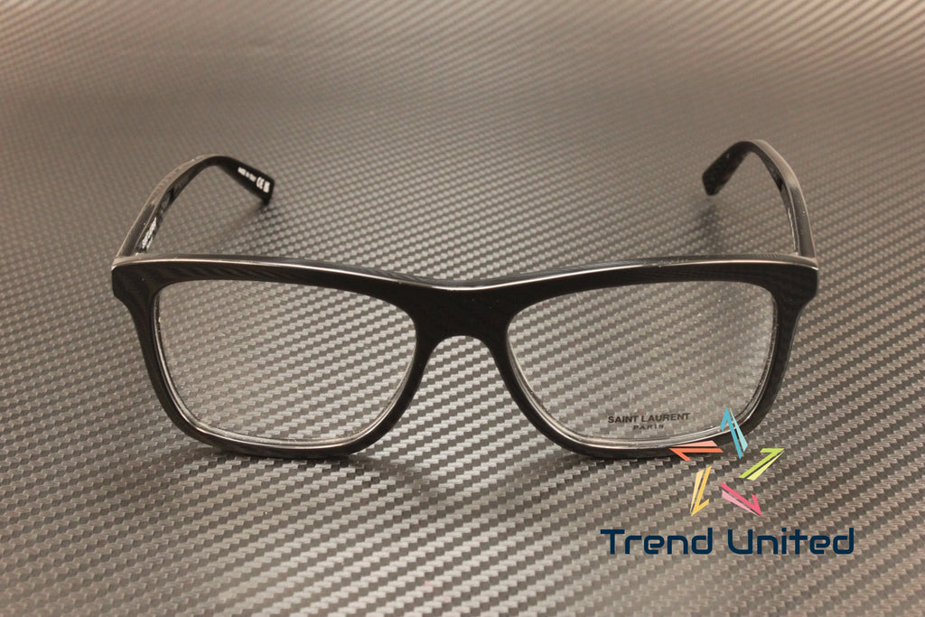 001 Rectangular Squared mm Black SAINT LAURENT SL Men's 481 55 Eyeglasses