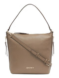 Leather Strap Handbag Hobo DKNY Brown Women's Adjustable Purse