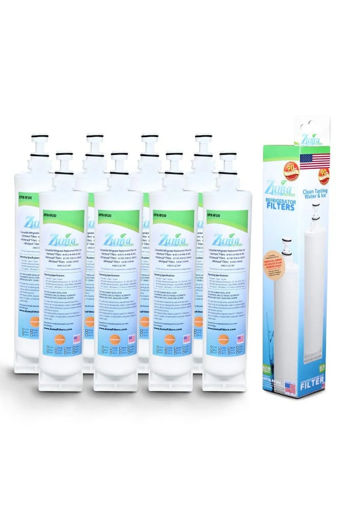 '- - , U.S.A. ZUMA Water , , OPFW-RF300 Model 4396510 Whirlpool® and in Filter Ice with # Compatible Pack Brand 8 Made