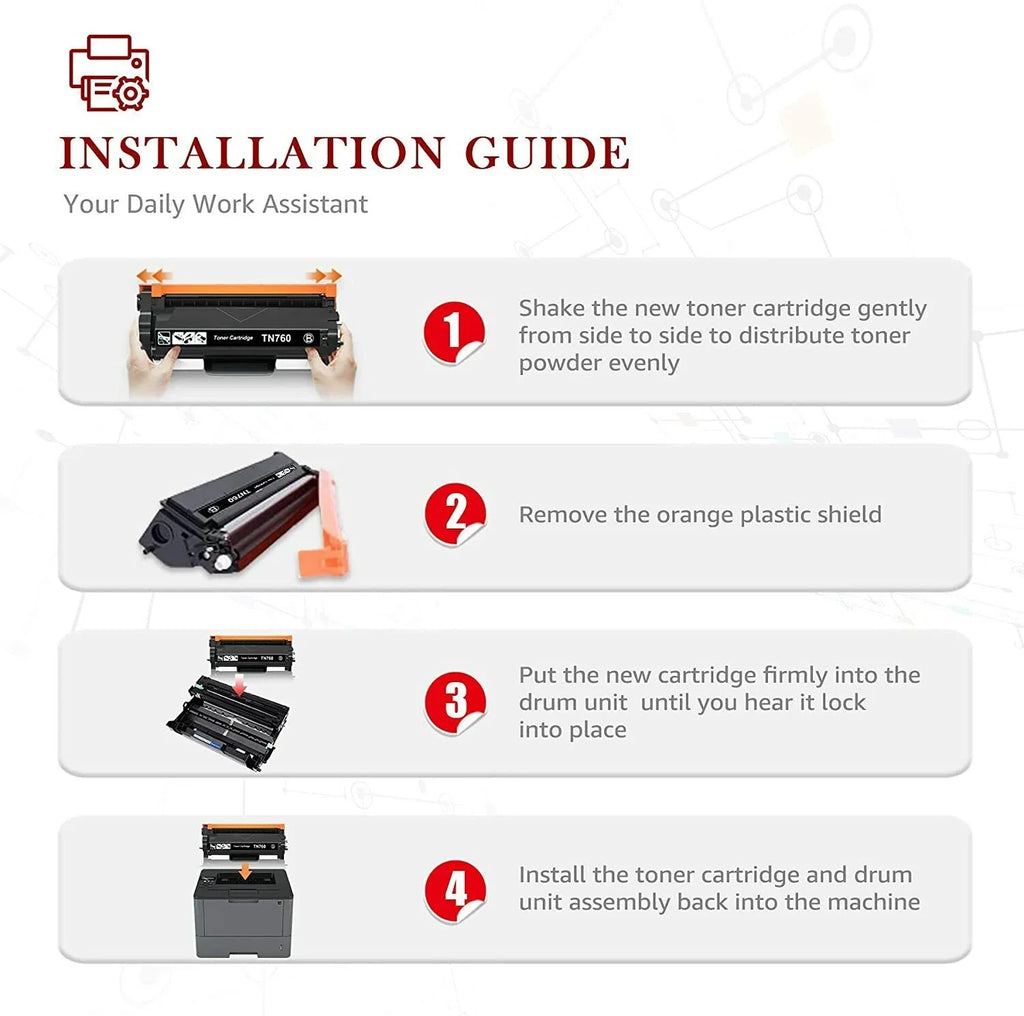 DR730 Unit Compatible Printer for pack) Drum brother Toner(2
