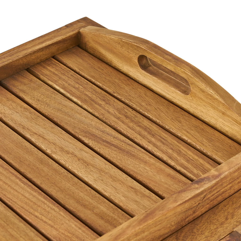 GDF Kenilworth Wood Studio Natural Cart, Acacia Tiered Indoor/Outdoor 2 Bar