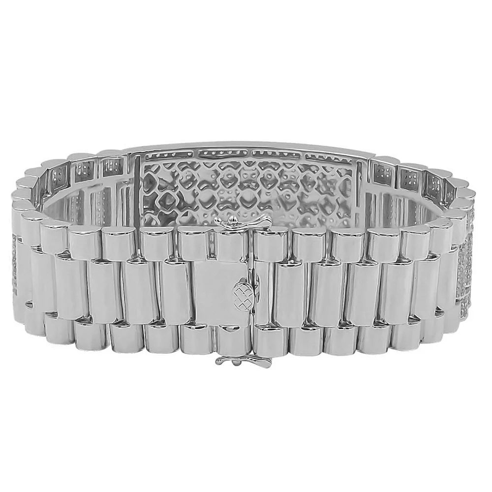 Finish Link White Mens Simulated 14K Diamonds Bracelet Sign Scorpio 8.5'' Gold Zodiac