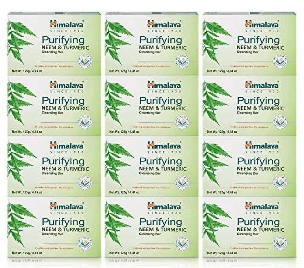 Body for Pack Skin, Neem Face 4.41 Cleansing Free oz, Purifying Himalaya Acne Turmeric & Soft, 12 Bar, & Clear and Soap