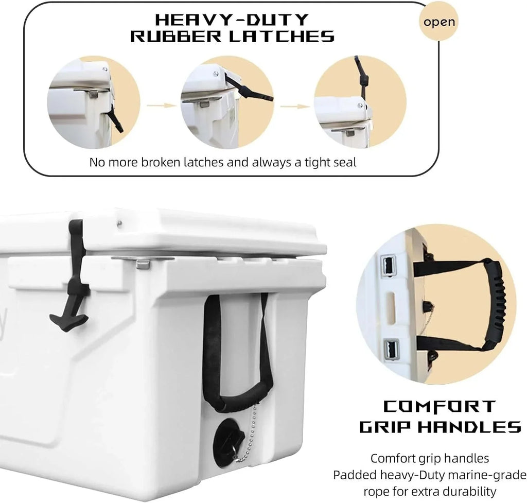 Ice Cooler Insulated 65QT, Large Box Chest Portable Extra Capacity