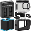 HERO9 Accessory and Charger, High Case Silicone Includes: Black Bundle Dual Batteries, GoPro Waterproof 2 Housing, Action Extra Speed HERO11 Essential HERO10 Black