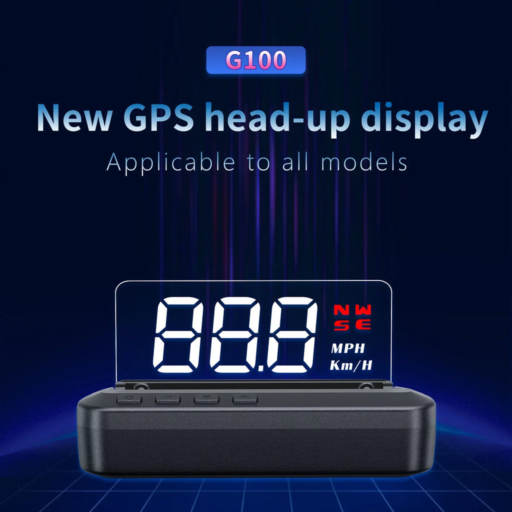 Head-Up (HUD) Alarm, System and Driving Screen Overspeed Dual with GPS Dual Display, - Fatigue Digital Display Car Speedometer, Alarm