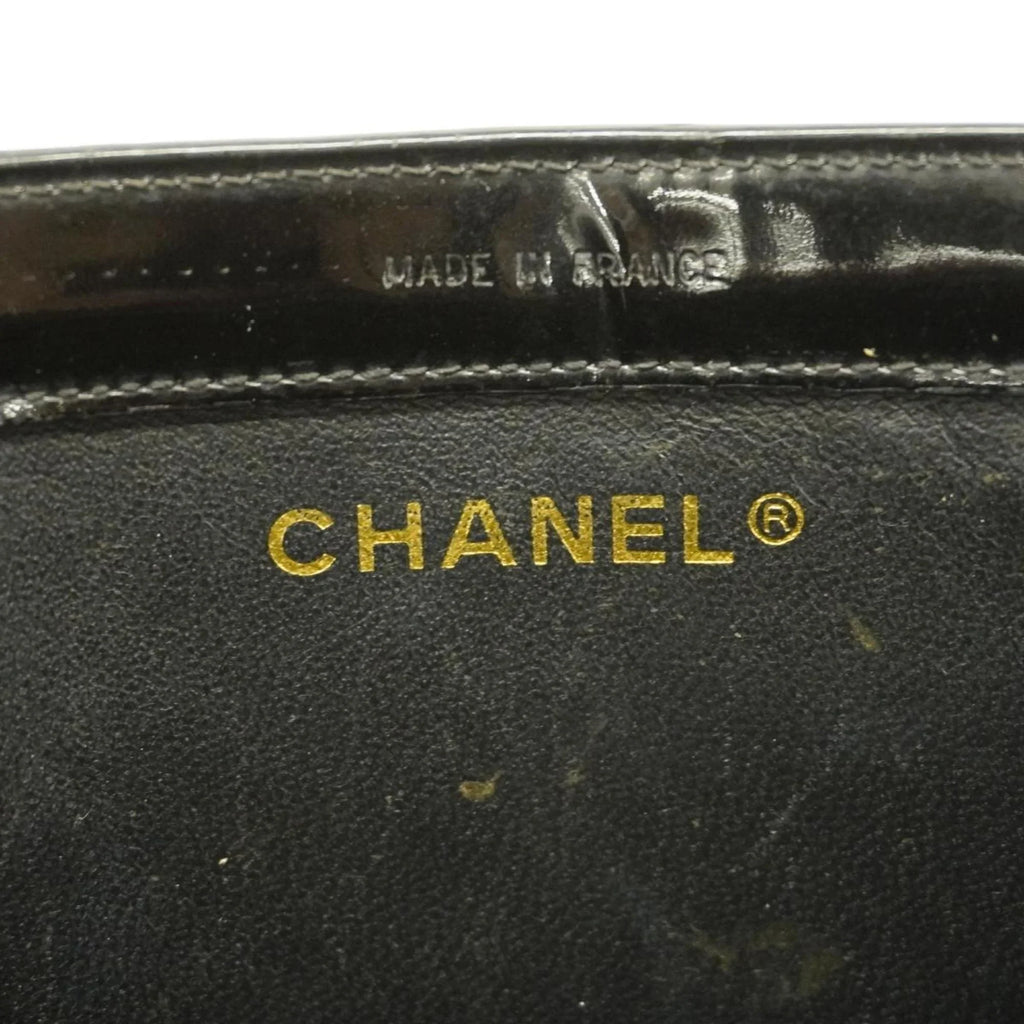 Black Women's Champagne Leather Chanel Tote Bag (Good) Patent Pre-Owned