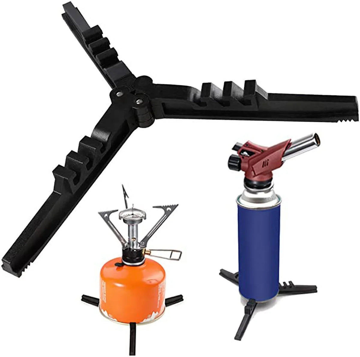 Bracket, Cylinder Caudblor Compact Universal Canister Tank Footrest Tripod Can Outdoor Stand, Stove for Butane Plastic Folding Stoves, for Cartridge Stabilizer Gas Fuel Camping Upgrade Hiking Holder,
