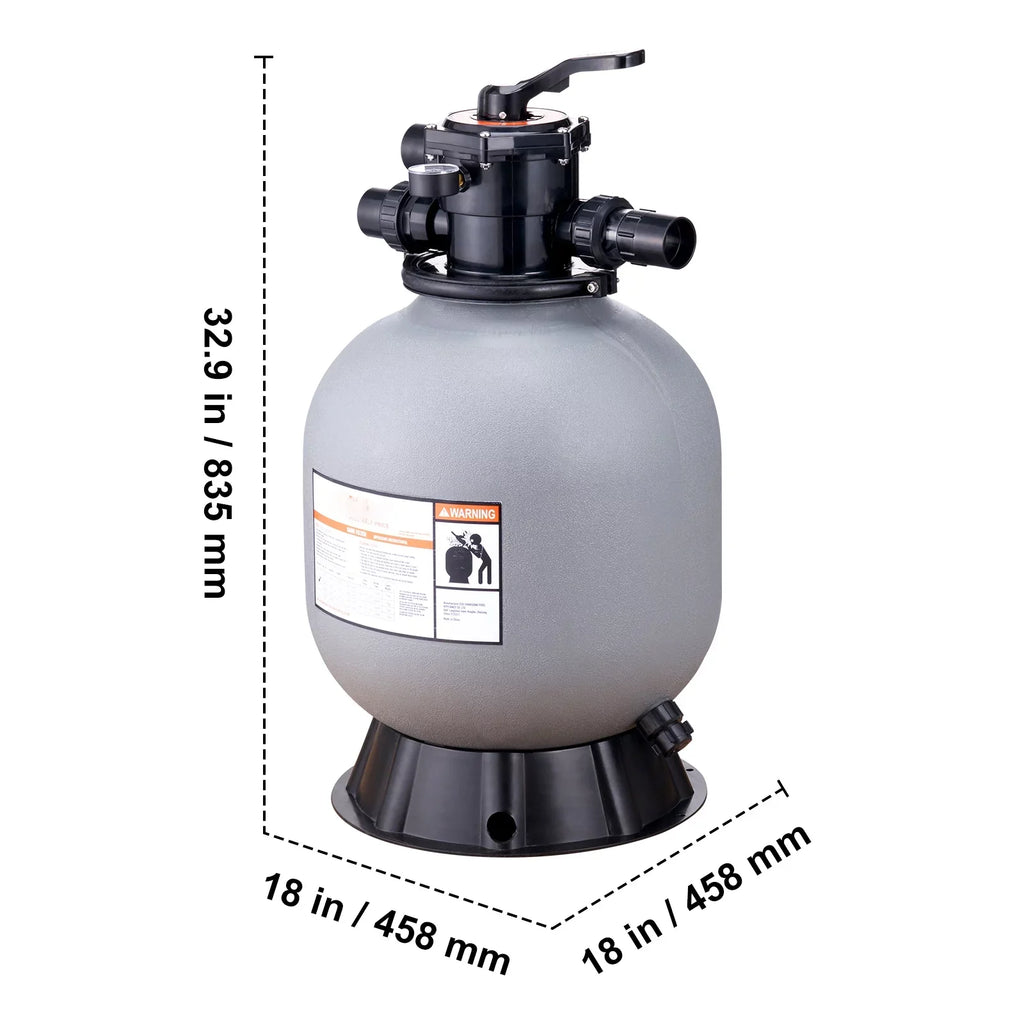 with Sand Filter Pool Valve BENTISM 7-Way Filter 19" Above Inground Sand Swimming