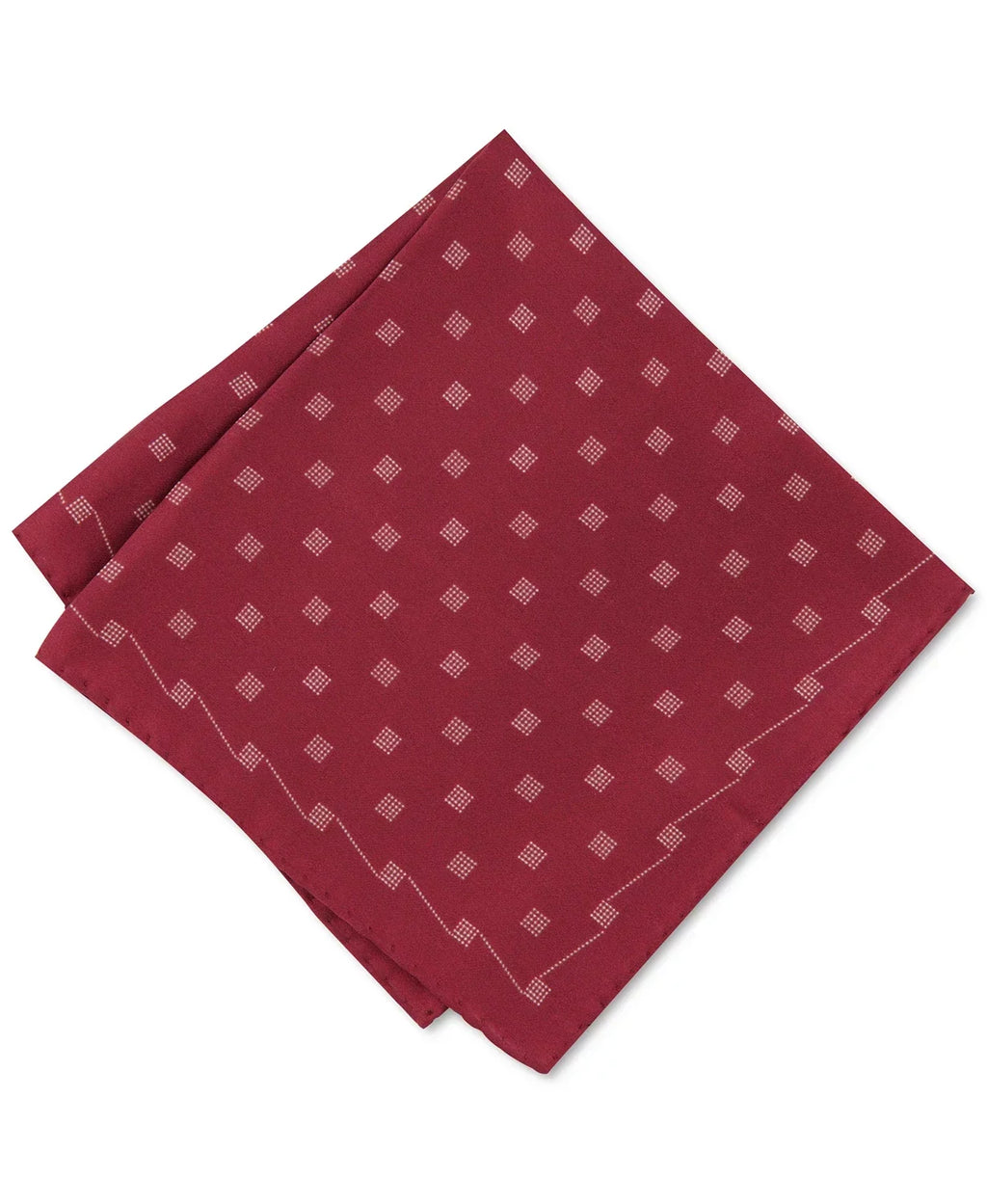 Silk Geometric BURGUNDY Pocket Square Dot Men's O/S Alfani Square,