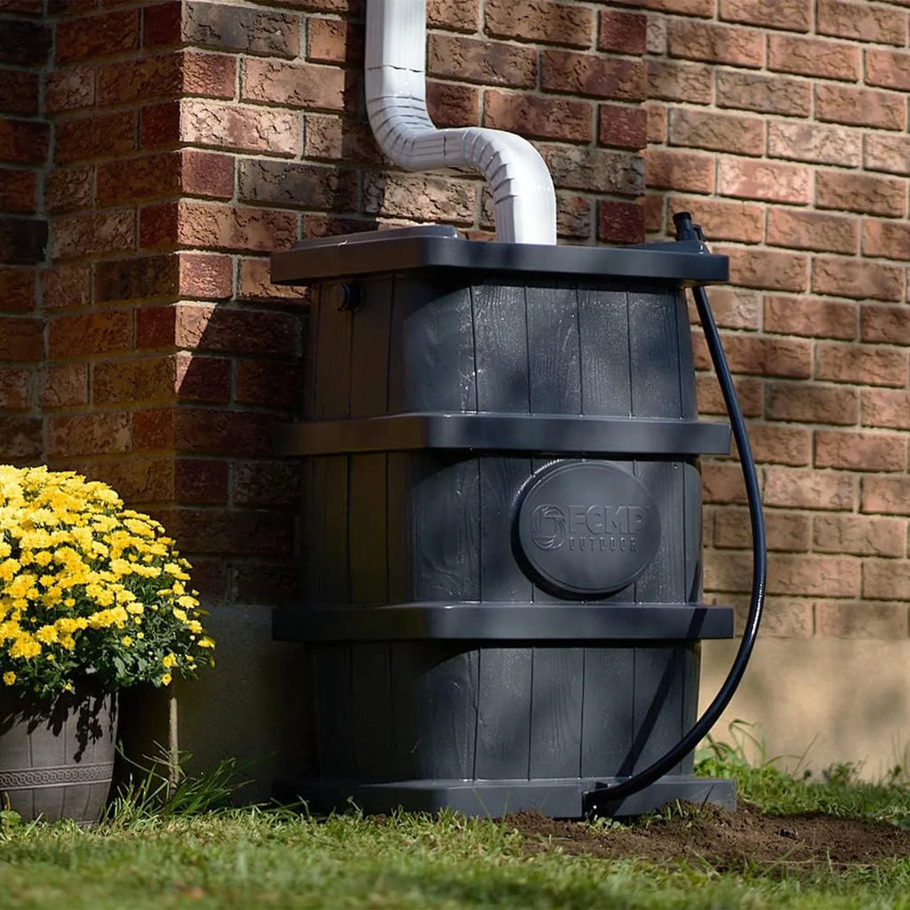 Rain Wood Home FCMP Grain Outdoor Barrel Outdoor Catcher WG4000-GRY Water
