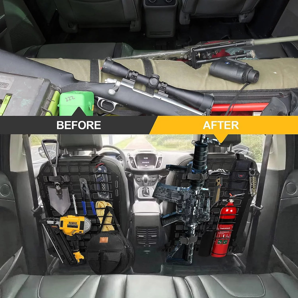 Universal Seat 2x Storage Seat 21.3"*14.2" Panel Vehicles for Tactical Molle Back Organizer Truck Car Back Organizer Rigid