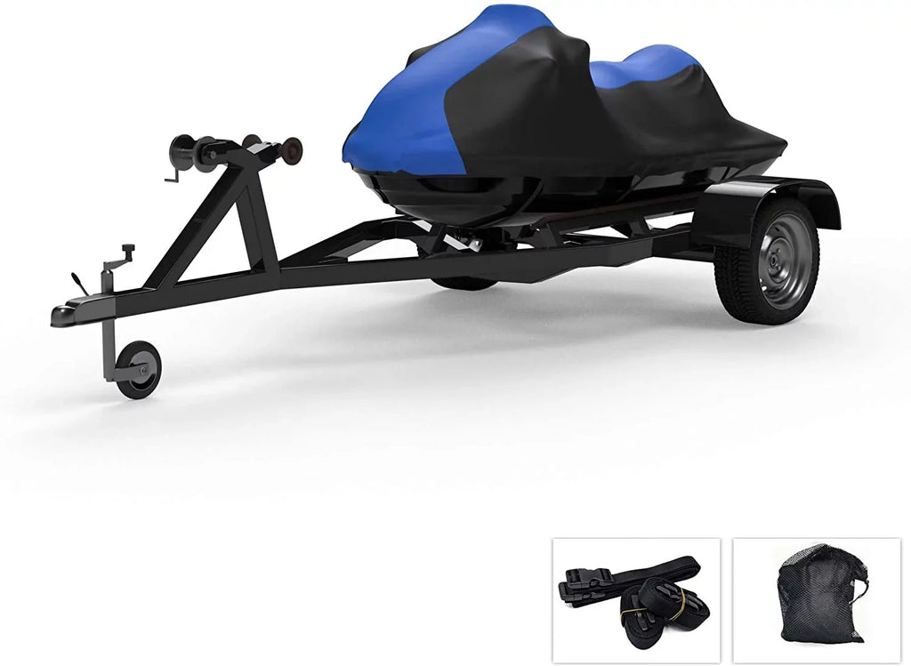 Covers Weatherproof Blue/Black Trailerable for 2015-2016 V1 Includes More! UV Storage Wave All - Yamaha Bag Rays, Trailer Straps - and from Protects Jet - - Sun, Weather and Rain, Color Runner Ski