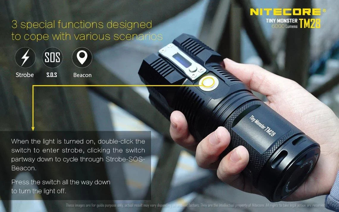 Pack: P12 the can or and home Searchlight be go Outdoor TM28 Recharged Value New Flashlight -Both Nitecore on at