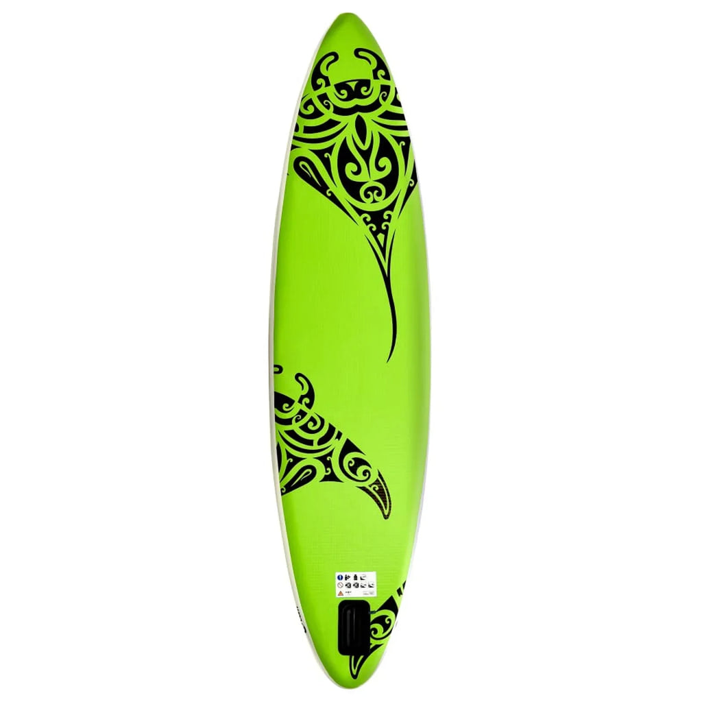 Inflatable 120.1"x29.9"x5.9" Suzicca Green Paddleboard Set