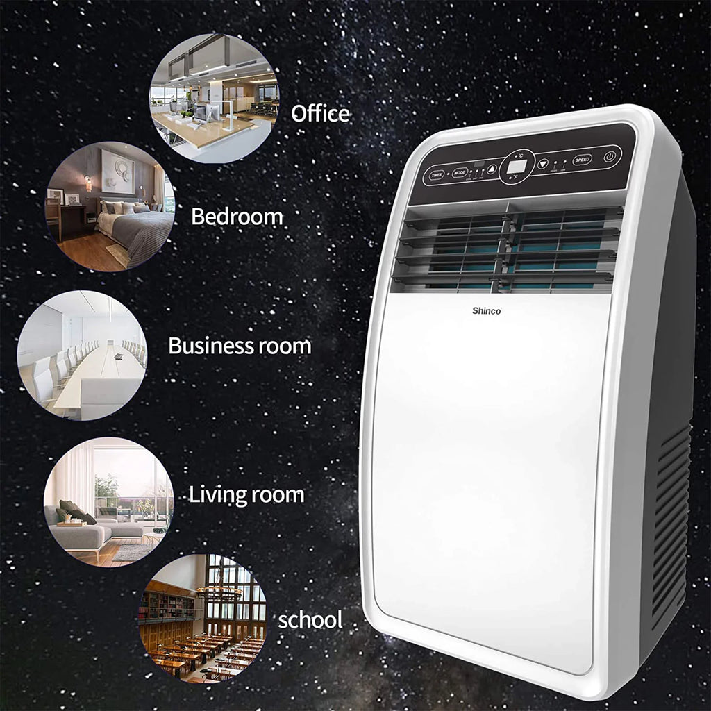 and BTU 8,000 AC SqFt 200 Shinco Rooms for Dehumidifier, Unit, Portable Fan
