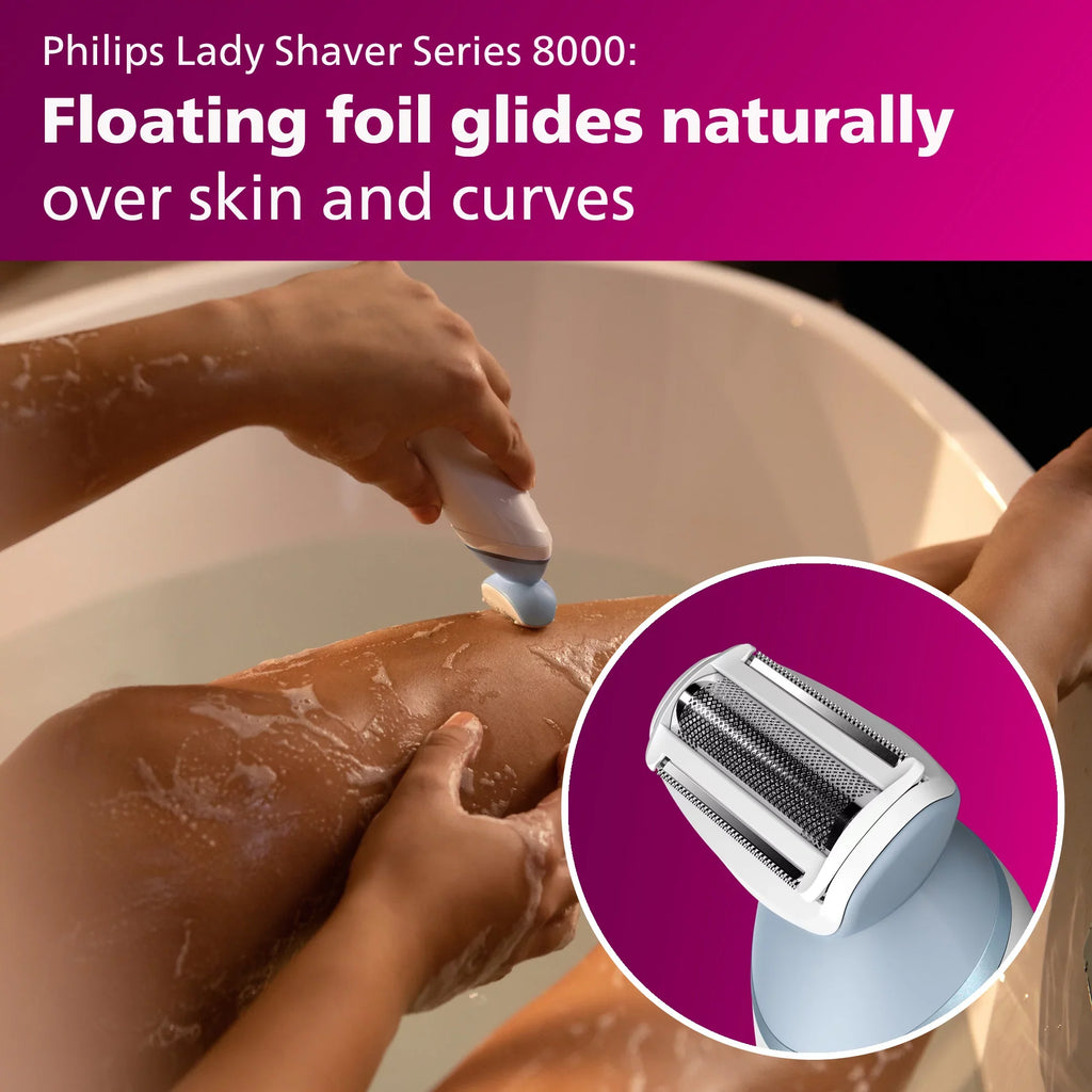 Philips Hair Electric with Remover, Series Electric BRL166/91 Lady Shaver Cordless, 8000 Facial