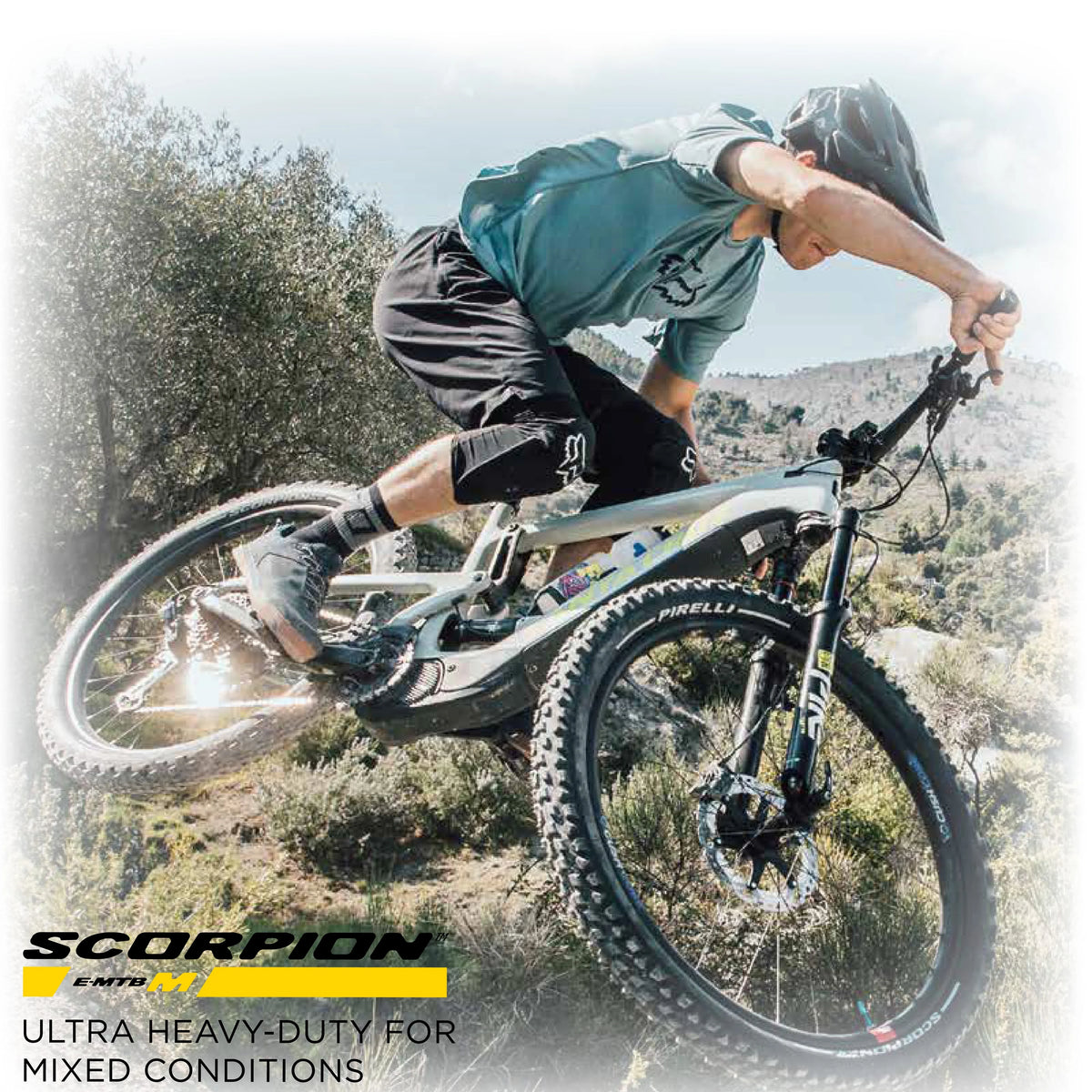 TLR Pirelli Tire, Tire Enduro x MTB, M Use, E-MTB E-Bike + Trail 2.6 Terrain, E-Mountain Mixed Bicycle Clincher Bike Tubeless Scorpion Mountain 27.5 SmarTUBE Ready 23/32-622 Versatile and for