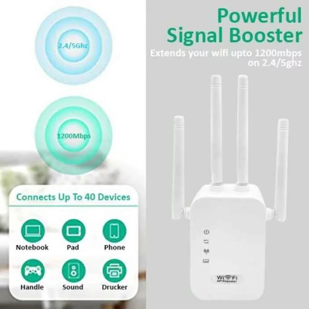 / GHz) WiFi signal WiFi Booster, White Internet 8,574sq.ft Booster Home Extender, 2.4 for Extenders Dual Repeater，Wifi NIFFPD WiFi to (5G Up Band Booster 1200Mbps