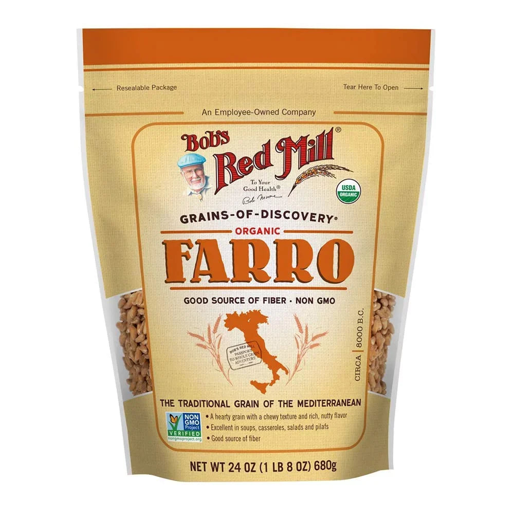 Organic Bob's Red Farro (Pack 4) Grain, Mill of 24 Ounce