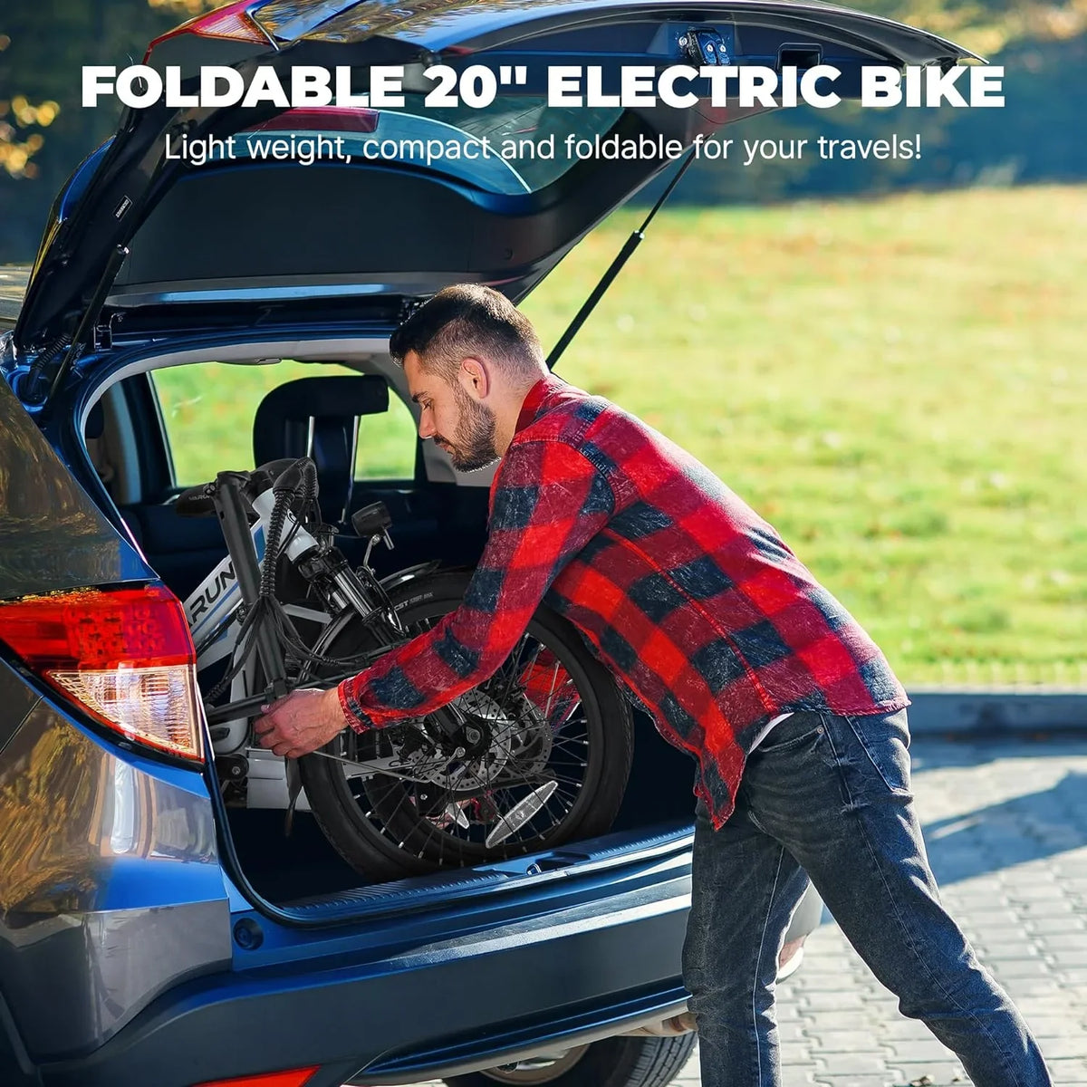 Electric Lithium Battery Stylish 500W Miles - 48V 20" Wheels, 40 Speed Bike VARUN Ebike Folding with and 20MPH Range for